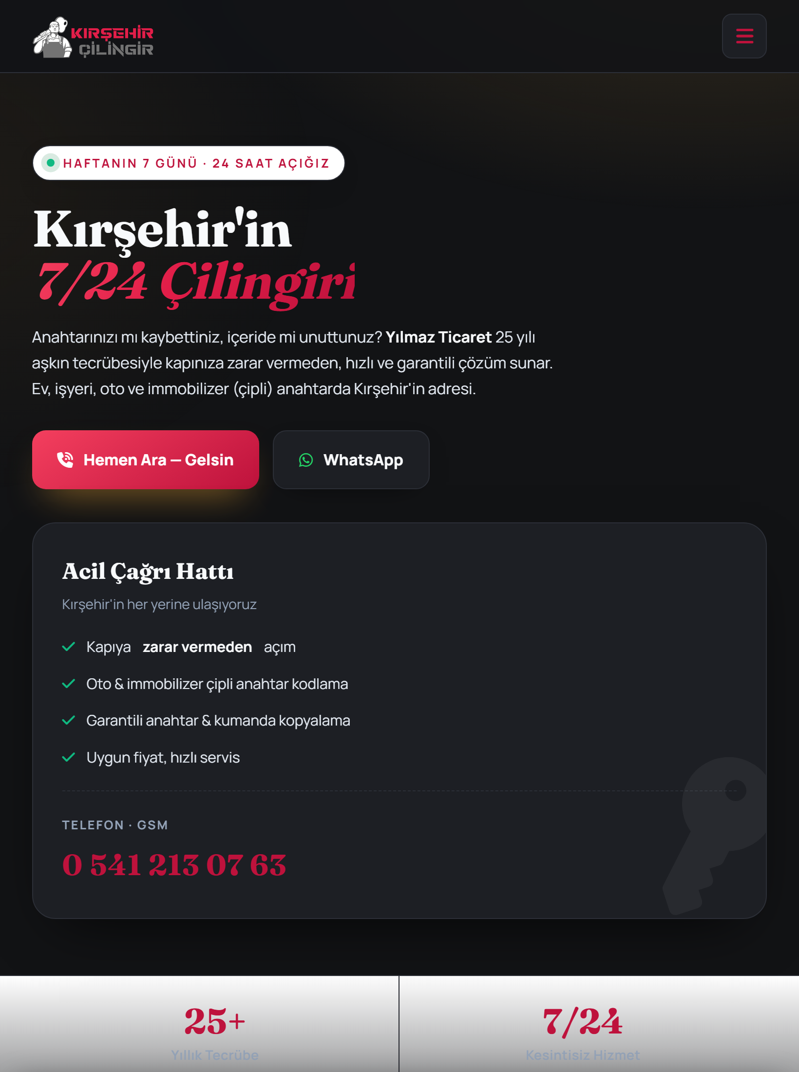 Kırşehir Çilingir iPad Tablet Görünüm