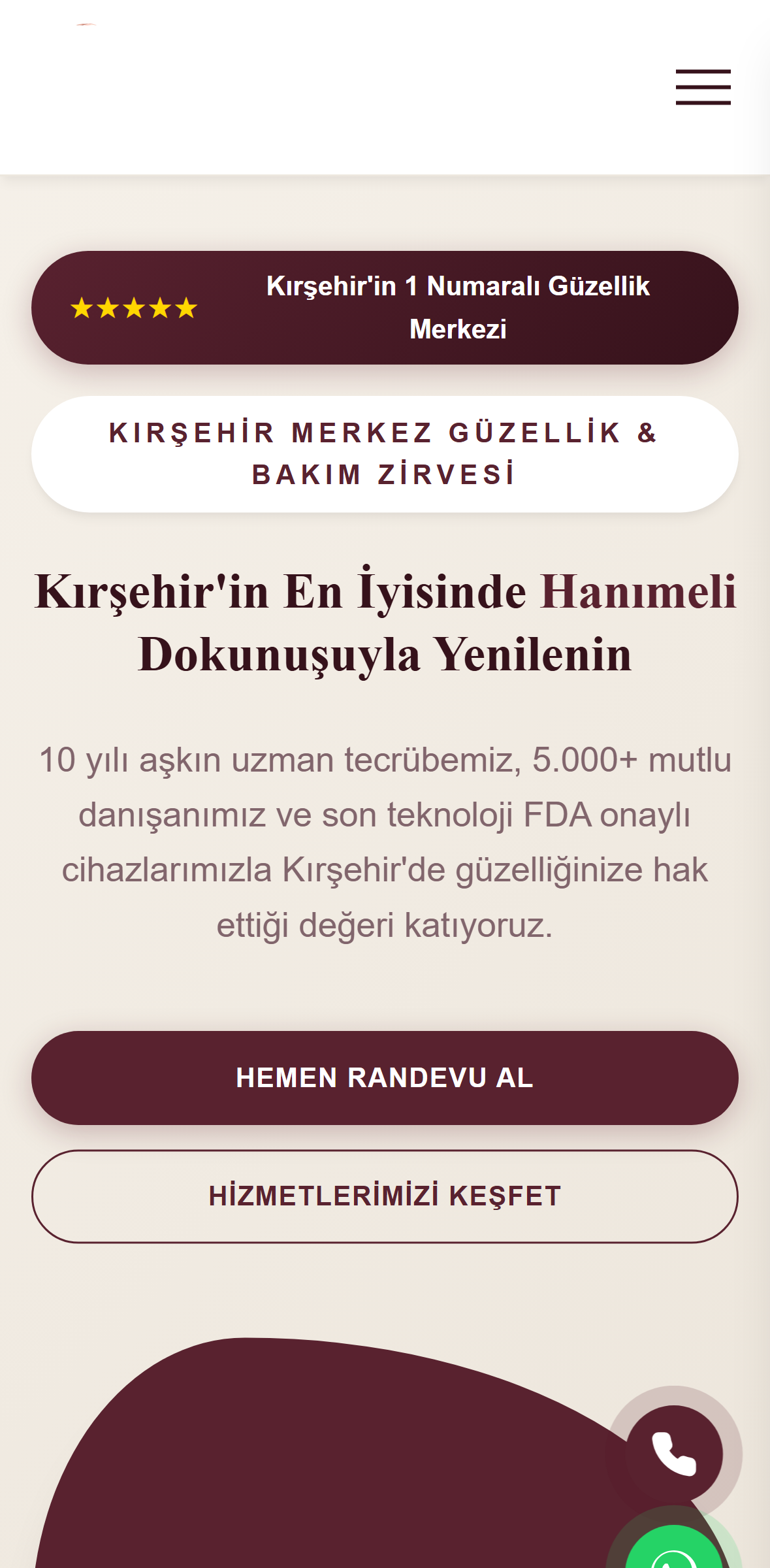 Hanımeli Güzellik Merkezi Mobil Görünüm