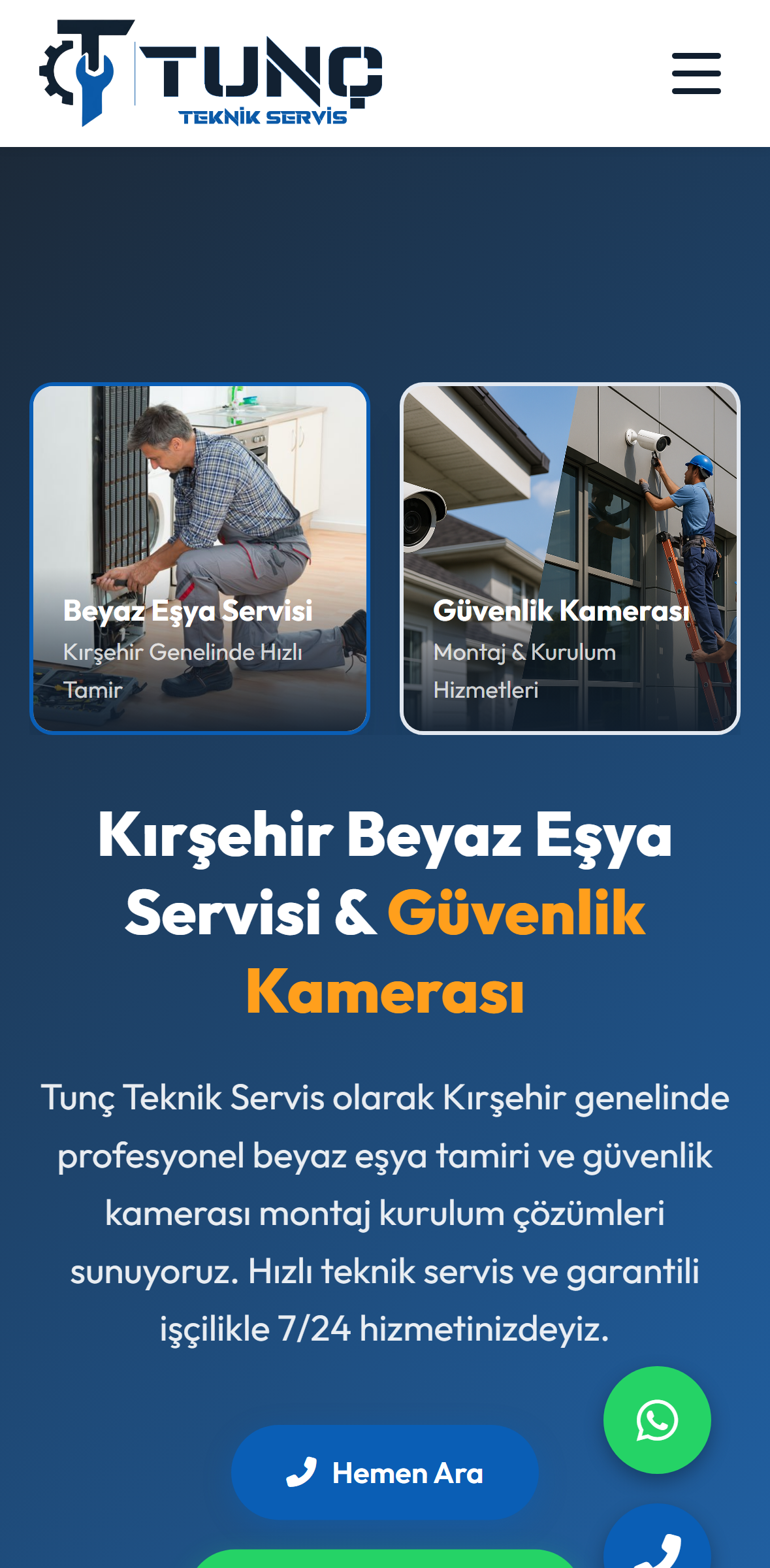 Tunç Teknik Servis Mobil Görünüm
